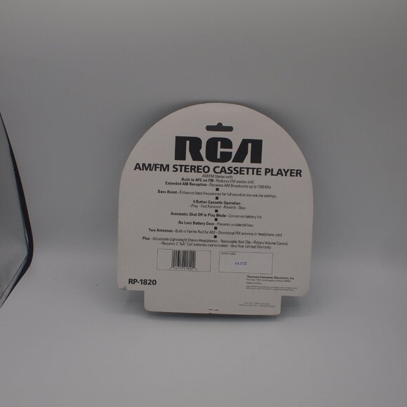 RCA Portable Stereo Cassette Tape Player AMFM Radio Bass Boost RP-1820 BRAND NEW - Picture 2 of 2